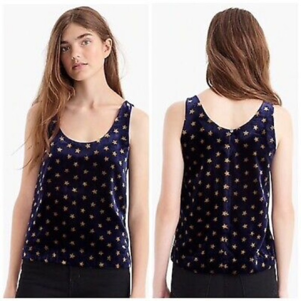 BNWT J. Crew Velvet tank top star print